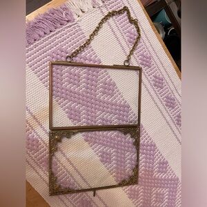 Anthropologie brass and clear glass frame